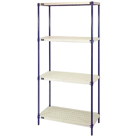 Quantum Storage Systems Storage Shelving, 18 D, 42 W, 72 H, Blue/Ivory RPWR72-1842E